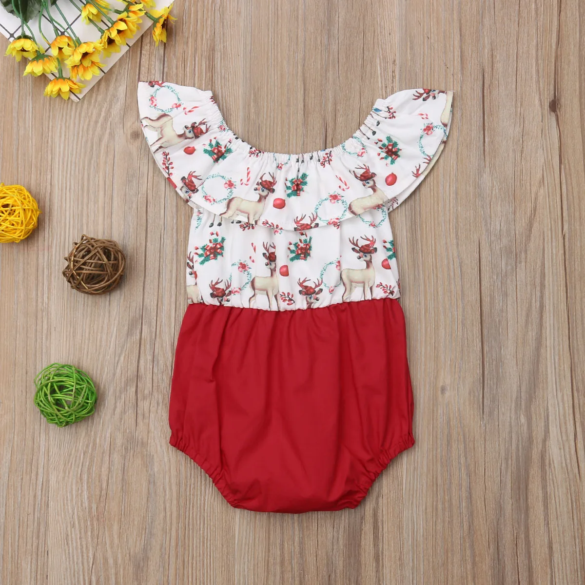 Комбинезон для новорожденных с принтом в виде оленя|Сочетающаяся одежда семьи| |