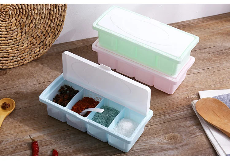 Onme Spice Jar Kitchen Seasoning Box Kitchen Spice Storage Bottle Jars Transparent Salt Pepper Cumin Powder Box Tools