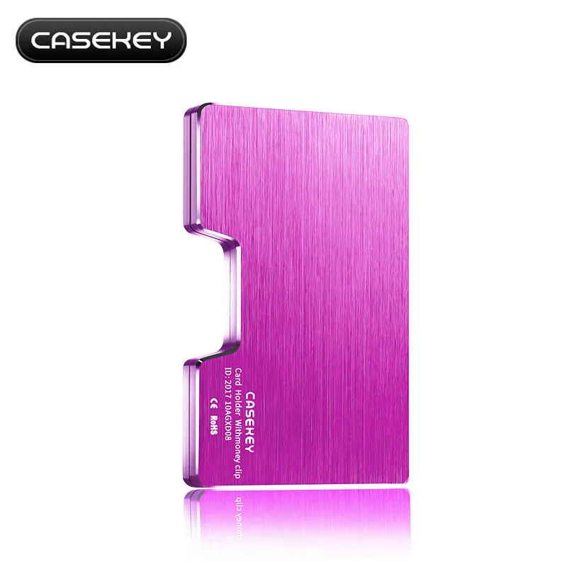 CaseKey новая RFID визитница из алюминиевого сплава чехол с высокой емкостью держатель ID карты автоматический держатель для карт - Цвет: Лаванда
