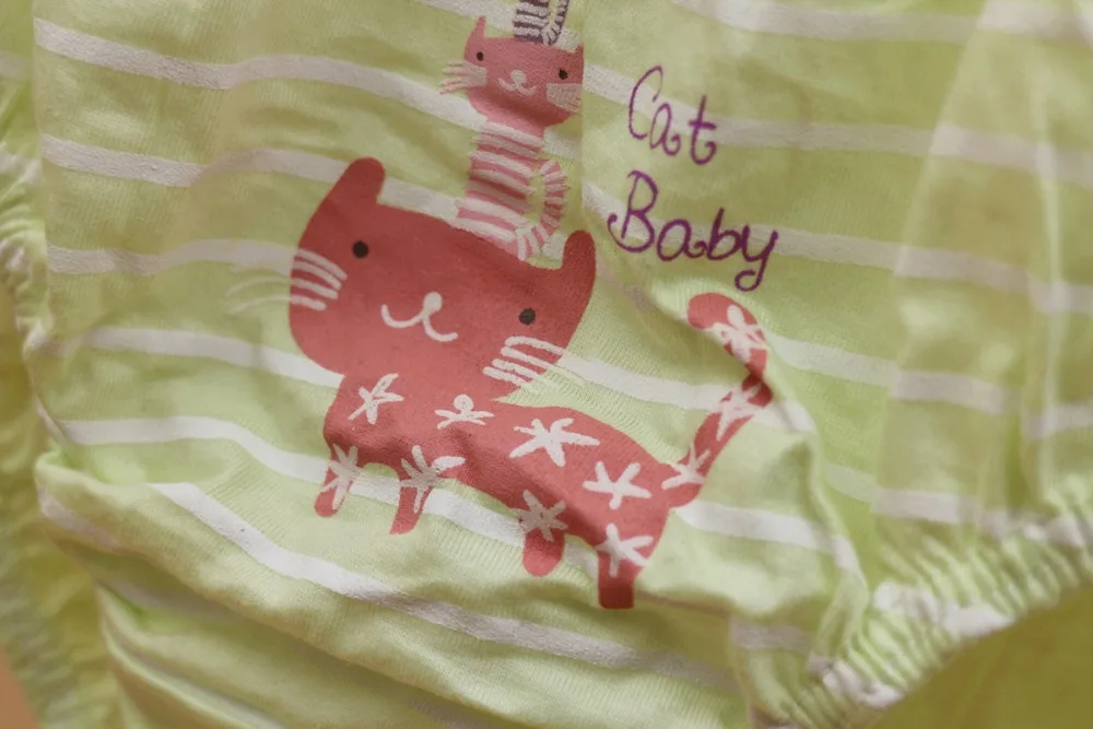 5 шт./лот детское нижнее белье для девочек хлопковые трусы с принтом кошки