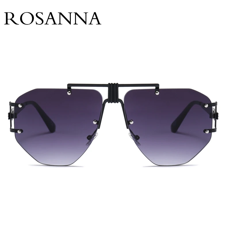 Солнцезащитные очки без оправы UV400 для мужчин и женщин нестандартные брендовые