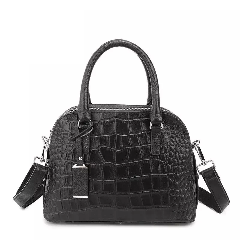 Зимняя роскошная женская сумка из натуральной кожи с крокодиловым узором на