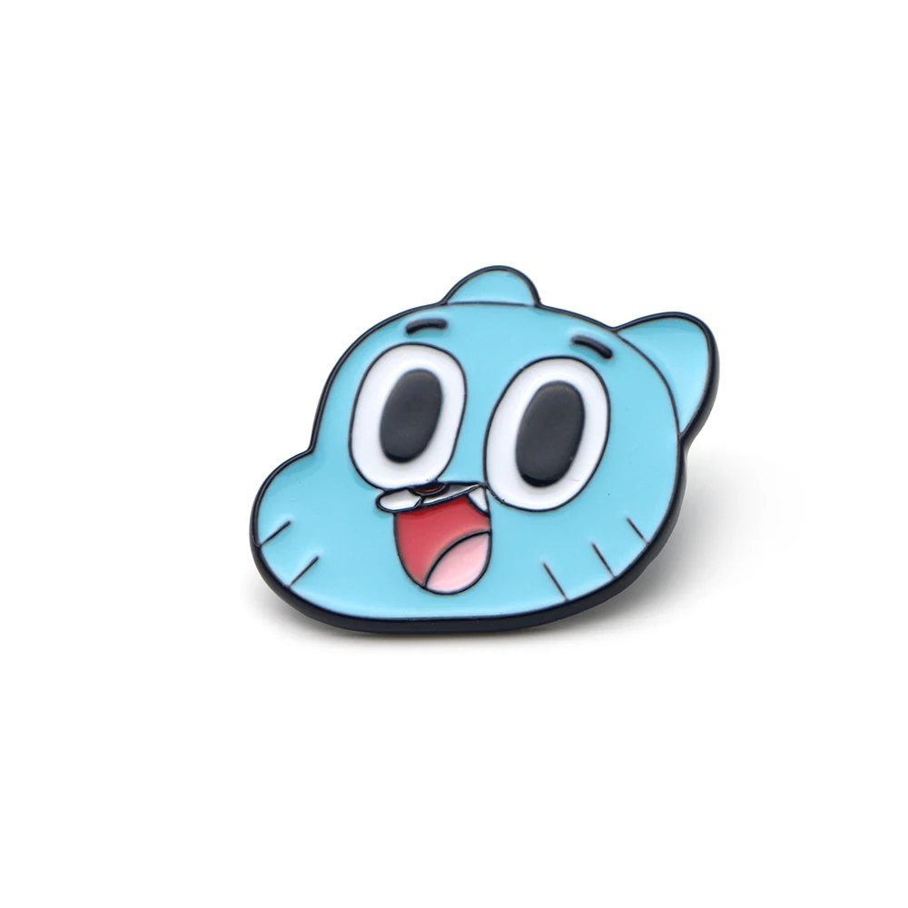 P2456 Dongmanli удивительный мир Gumball Эмаль Булавка рубашка с пряжкой булавки и броши для детей мультфильм Нагрудный значок-булавка на подарок
