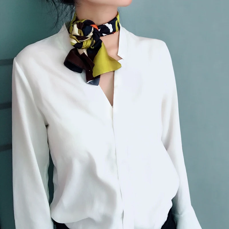 Spring NEW Narrow Long Silk Scarf For Girls Double Printing Fashionable Women Satin Tie Scarfs Women's Neckerchief 15cm*145cm |
