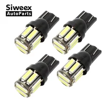 4Pcs/lot W5W 10-7020 SMD Car T10 LED 194 168 Wedge Replacement Reverse Instrument Panel Lamp White Blue Bulb For Clearance Light