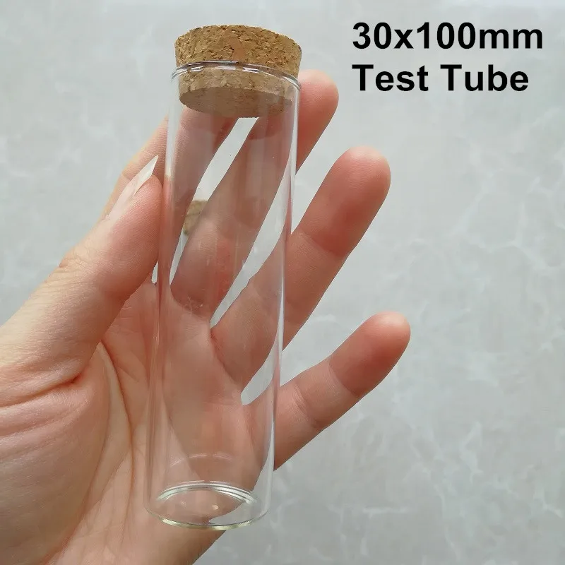 

50 X 50ml Small Glass Bottles Vials Jars Glass Test Tube With Cork Stoppers 30x100mm