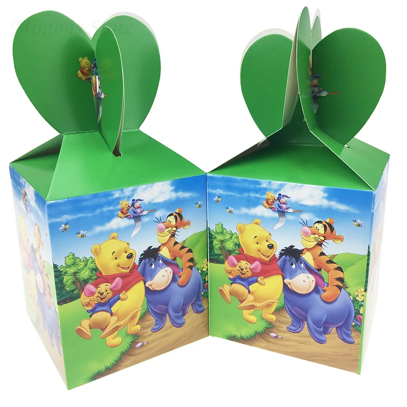 Winnie Bear 6 шт./лот, милая бумага с динозаврами, коробка для конфет, вечерние подарочные коробки с динозаврами, Подарочная коробка с динозаврами для вечеринок на день рождения и декора - Цвет: Winnie Bear