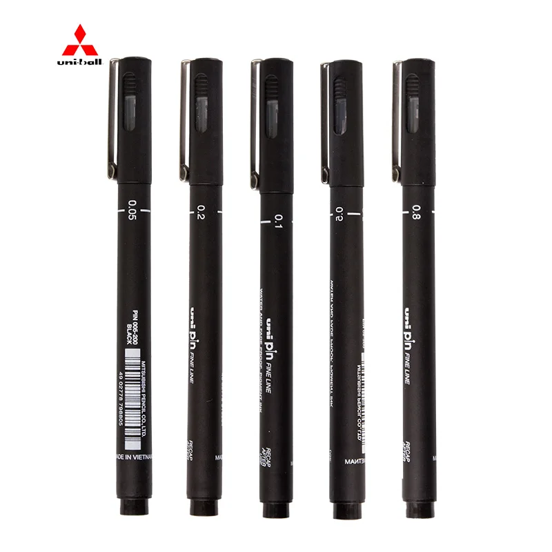 

Uni Pin Art Pigma ручка для краски водостойкая и выцветающая ручка для краски черного цвета товары для рукоделия пигментная ручка 005-08