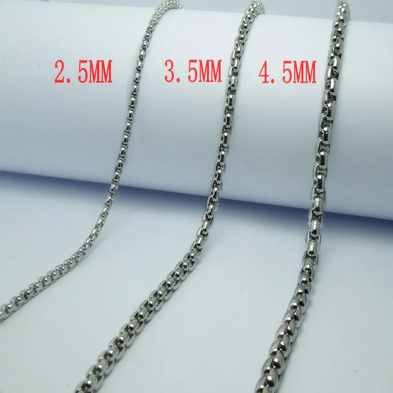 2.5mm 3.5mm 4.5mm Mens Stainless Steel 