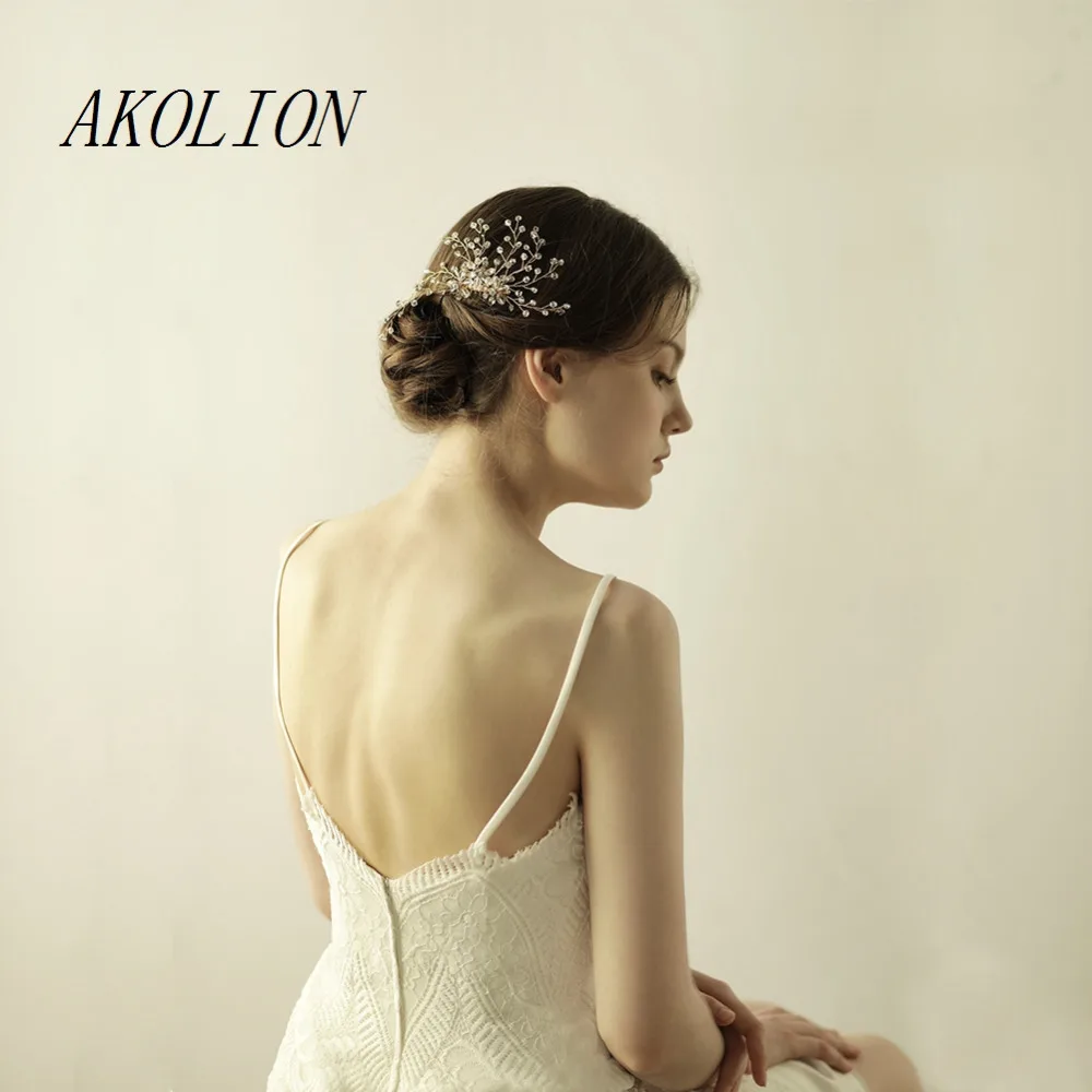 Akolion Женские аксессуары для волос кристалл Бисер Hairwear Расчёски и гребни ручной