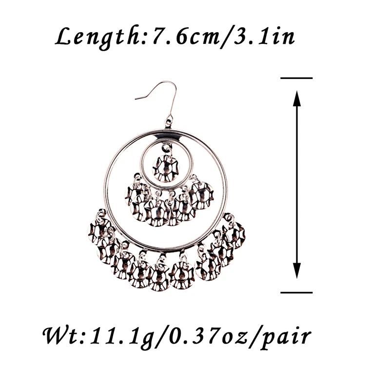 TopHanqi богемные золотые индийские серьги jhumkas, очаровательные модные ювелирные изделия, большие круглые металлические серьги-подвески с блестками для женщин