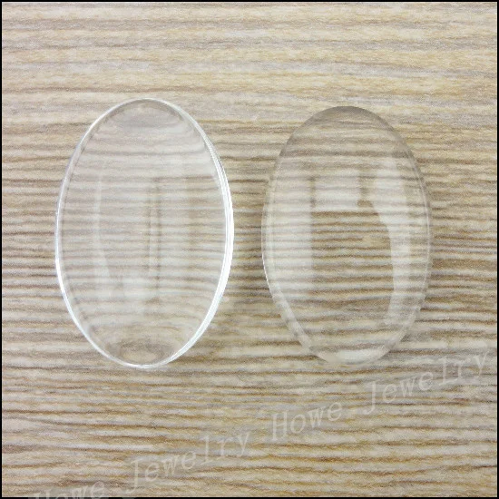 Овальные прозрачные стеклянные кабошоны хорошего качества для ожерелья и