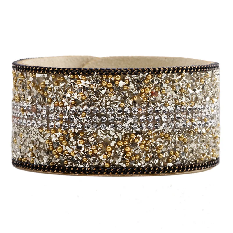 LUFANG 2019 Fashion Jewelry Multicolored Crystal Charm Bracelets For Women Birthday Gift Trendy Wide Bangles Chain | Украшения и
