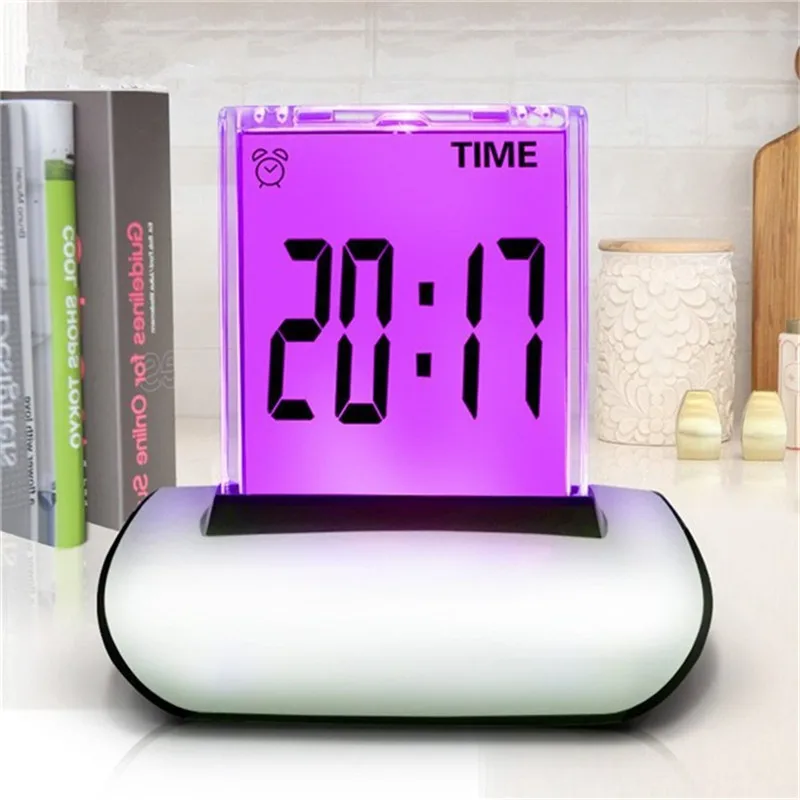 Красочные настольные часы 18 шт./лот ЖК экран будильник многофункциональные с