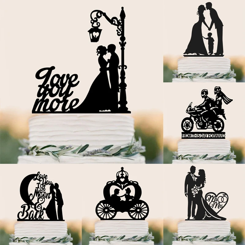 Свадебный торт Топпер невесты жениха Mr &amp Mrs Свадебные украшения акриловые