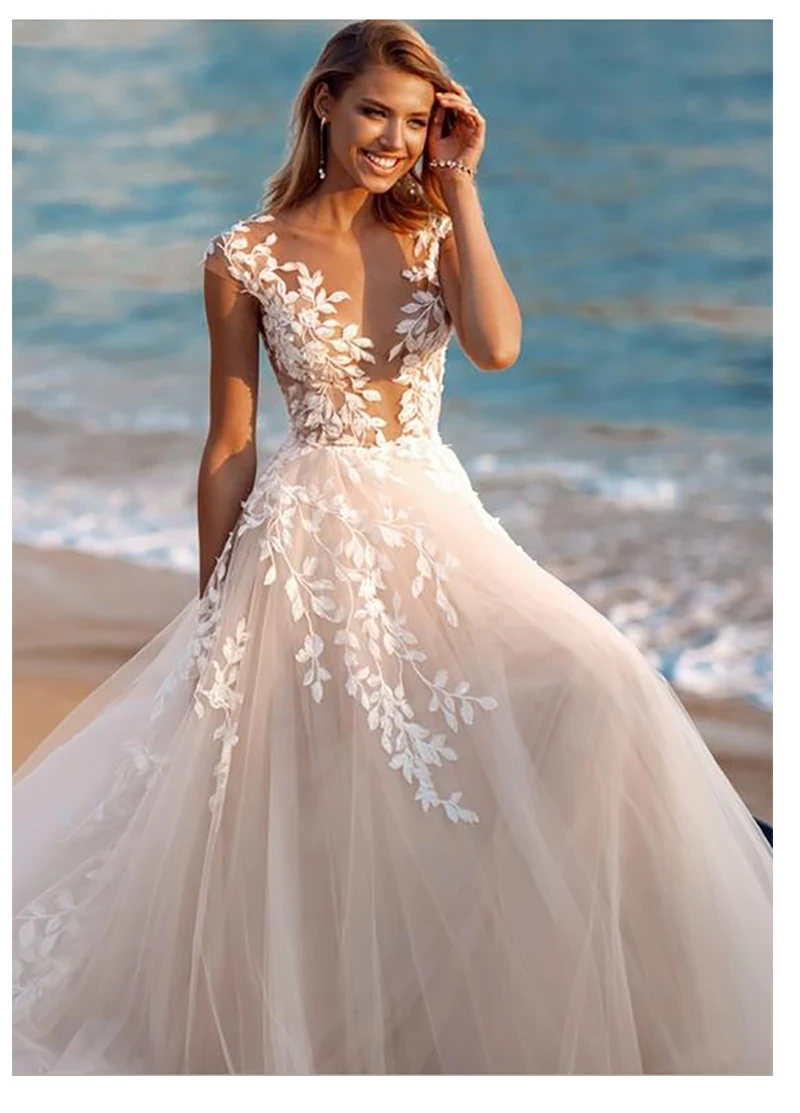 Robe De Mariage свадебное платье 2019 Холтер без рукавов бисер кружево аппликационные