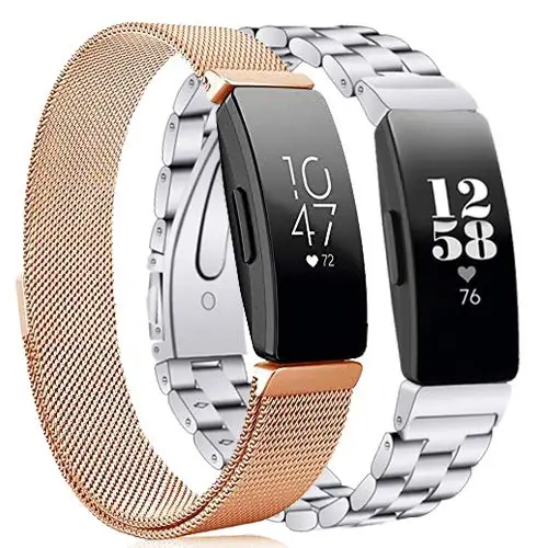 2 шт. Для Inspire& Inspire огнеупорные часы группа нержавеющая сталь+ Milanese Loop сетки Замена браслет металлический бизнес ремешок - Цвет: 10