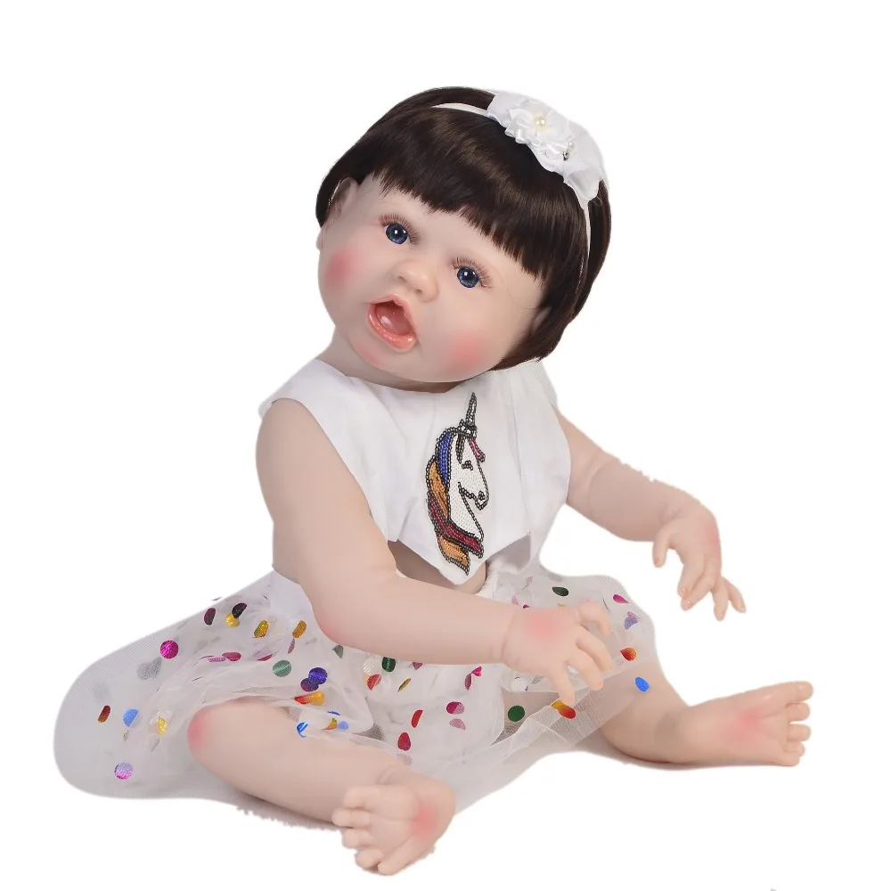 DollMai 57 см полностью виниловая силиконовая кукла для новорожденных девочек