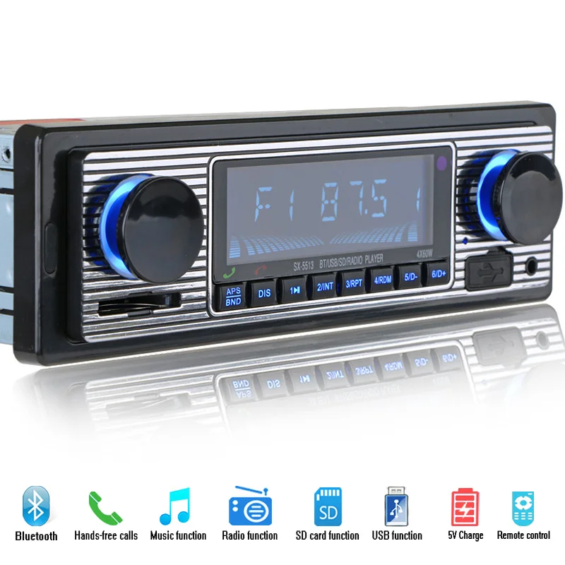 Автомагнитола 12 В Bluetooth FM MP3 USB SD AUX аудио 1 DIN|radio para carro|oto teypleriautoradio din |