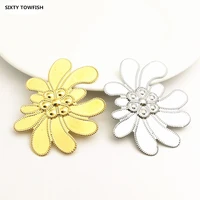 5 pieces 45x57mm gold colorwhite k metal filigree flowers slice charms base settings jewelry diy components making