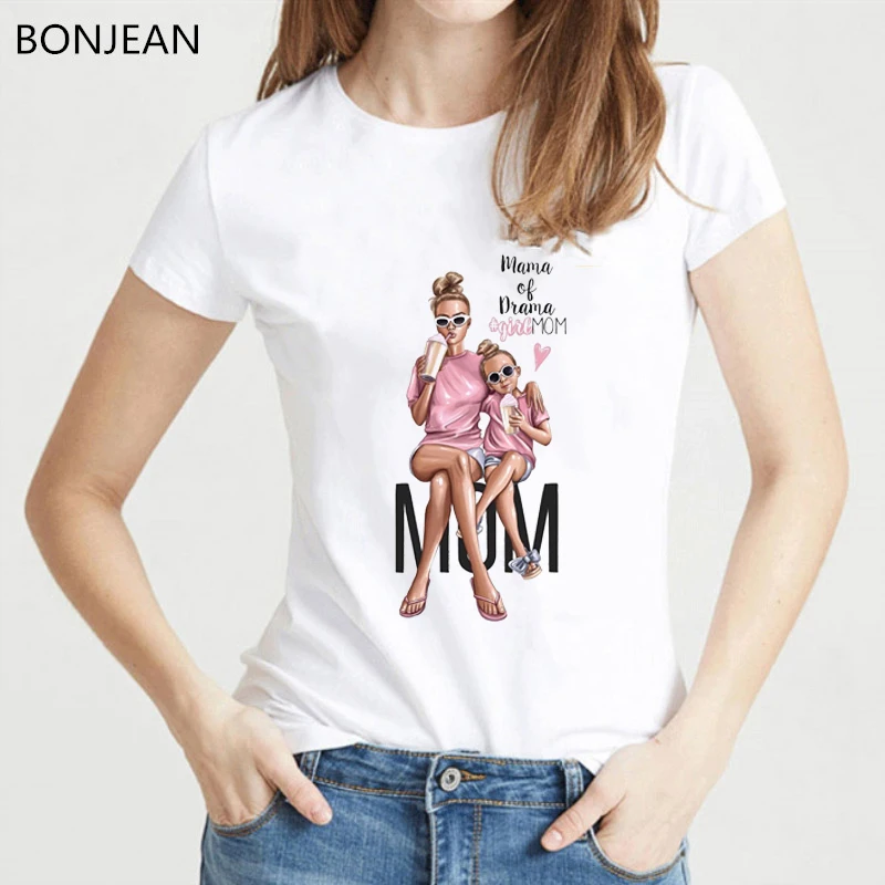 

Футболка женская для мамы и дочки, модный смешной Топ в стиле Харадзюку, милая рубашка, уличная одежда, на лето