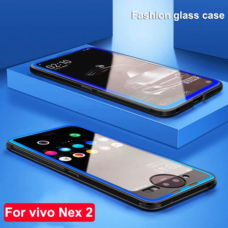 Чехол NEX2 из закаленного стекла для Vivo NEX 2 6 39 дюйма Противоударная задняя крышка с