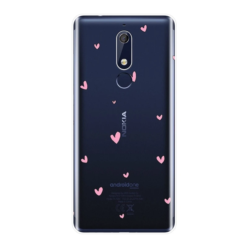 Силиконовый чехол с сердечками для Nokia 2 1 3 5 6 7 милый мягкий Plus | Мобильные телефоны
