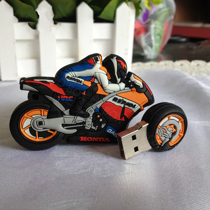 Новинка 2019 Мини Мото автомобильный мультяшный USB флеш-накопитель 4 ГБ 8 16 32 64 128