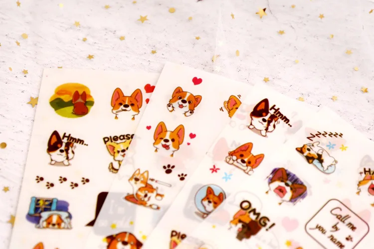 4 шт. милая собака ПВХ органайзер для стикеров календарь дневник Книга