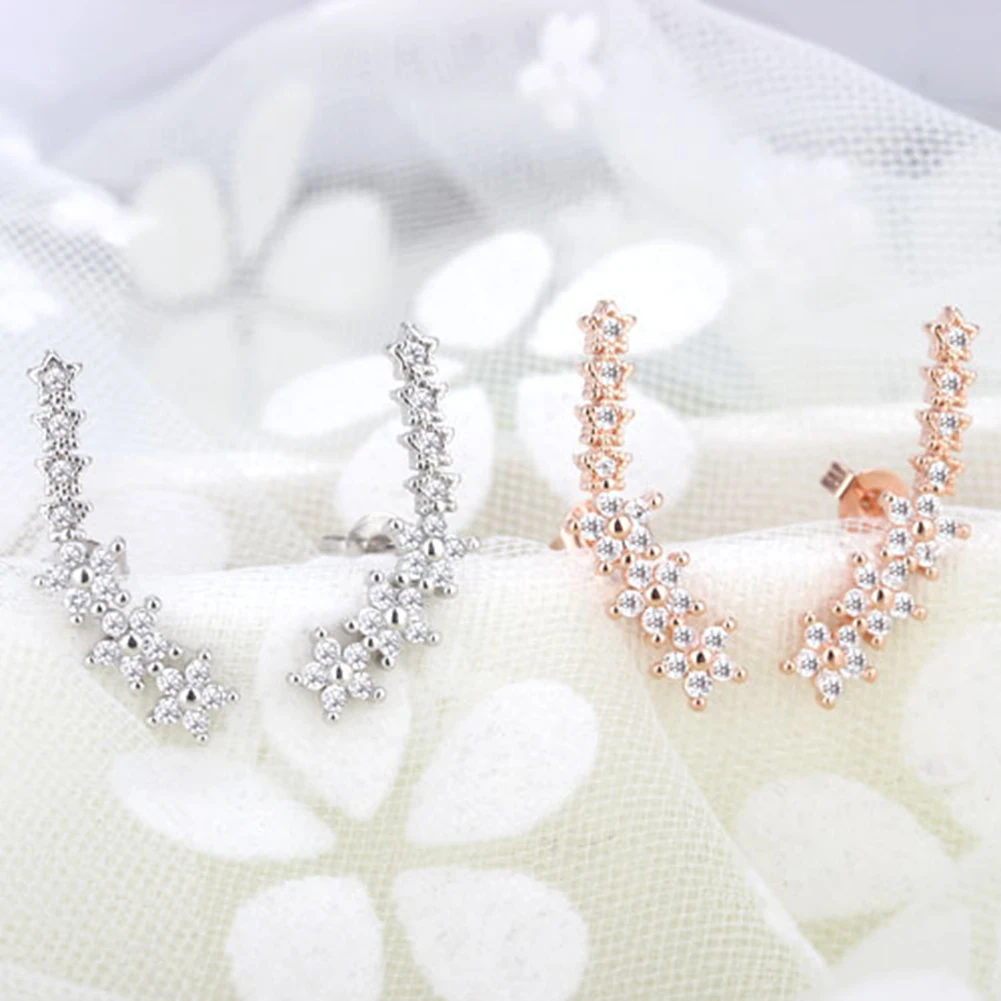 Модные милые звезды серьги с цирконием кубической огранки женские изысканные