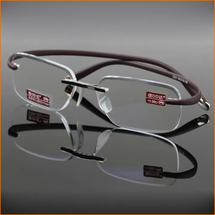 Очки для чтения без оправы с прозрачными линзами из смолы TR90|rimless reading glasses|reading