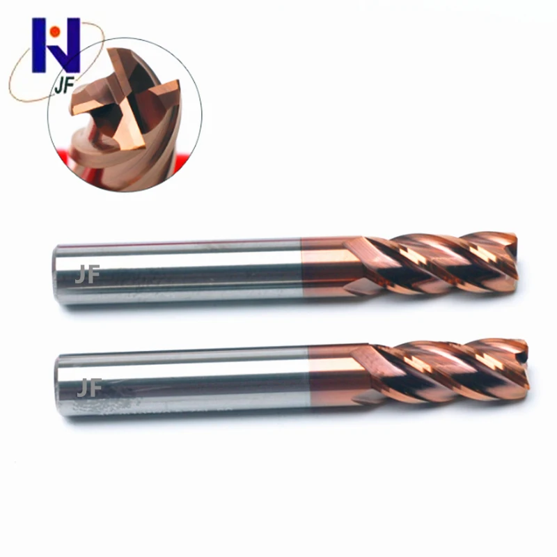 4R0.2*15 * D4 100 4F Твердосплавные 4 флейты Угловой радиус концевые фрезы HRC58 тисин с