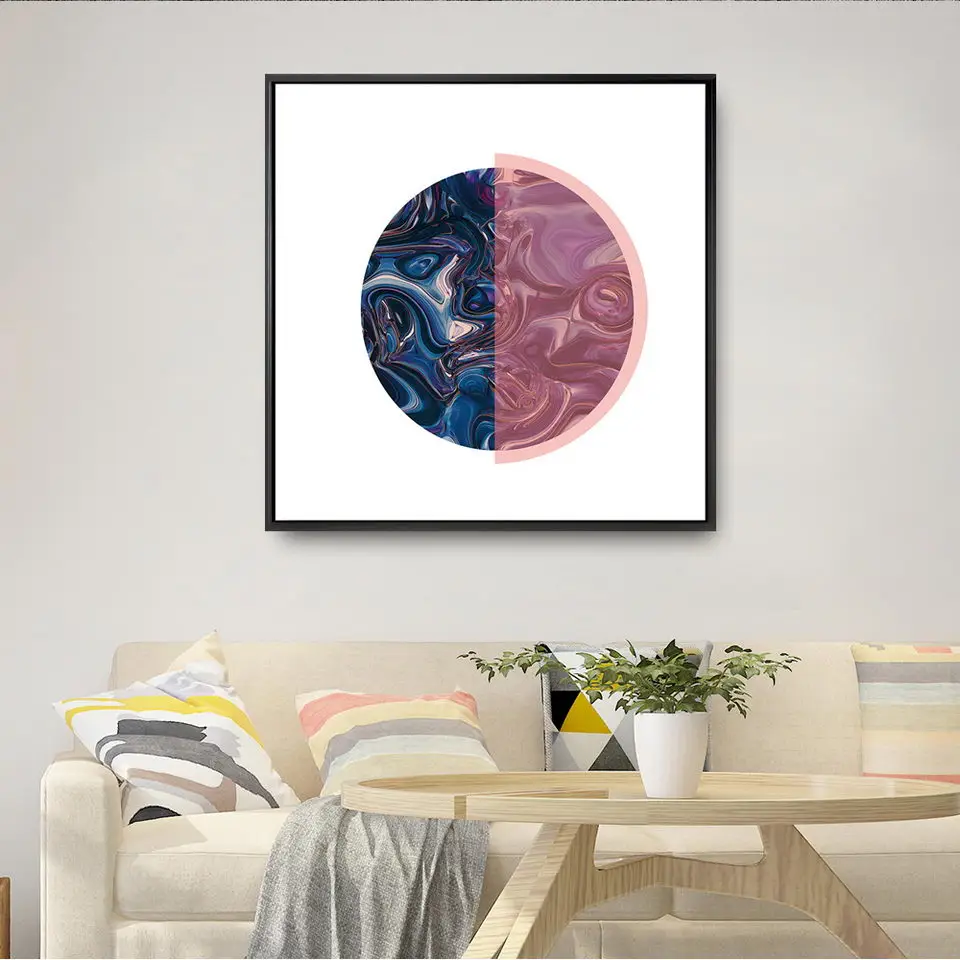 Home Decoration Paintings Print Canvas Wall Art Pictures Square Oil Unframed Drawings Abstract circle block combination | Дом и сад