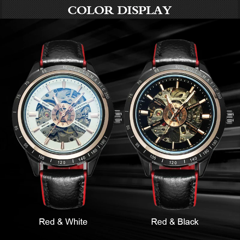 FORSINING дизайн мотоцикла прозрачный подлинный красный черный ремень