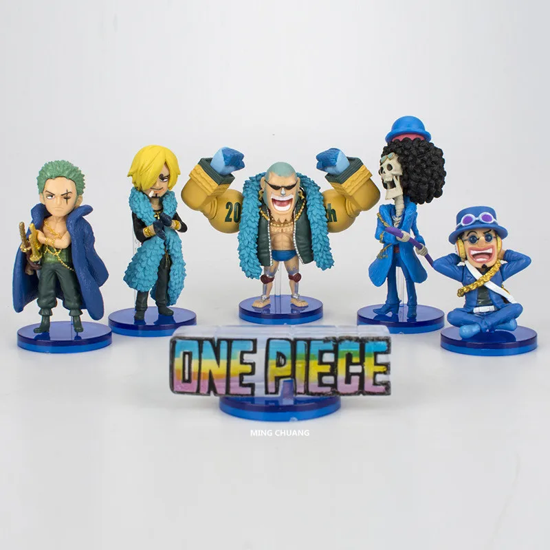6 шт./компл. одна штука 20 годовщина Usopp BROOK Roronoa Zoro FRANKY Sanji ПВХ фигурка Коллекционная