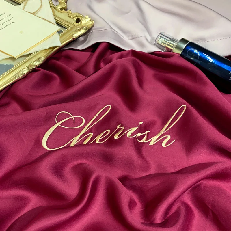 Белый фиолетовый розовый серый роскошный удобный 100S Tencel Шелковый набор постельного белья с вышивкой пододеяльник кровать застежки для простыни льняной чехол для подушки
