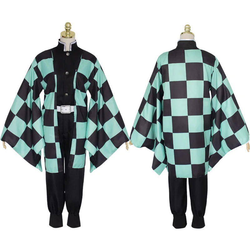 Демон убийца Kimetsu без Yaiba аниме Косплэй костюм комплект кимоно камадо Tanjirou