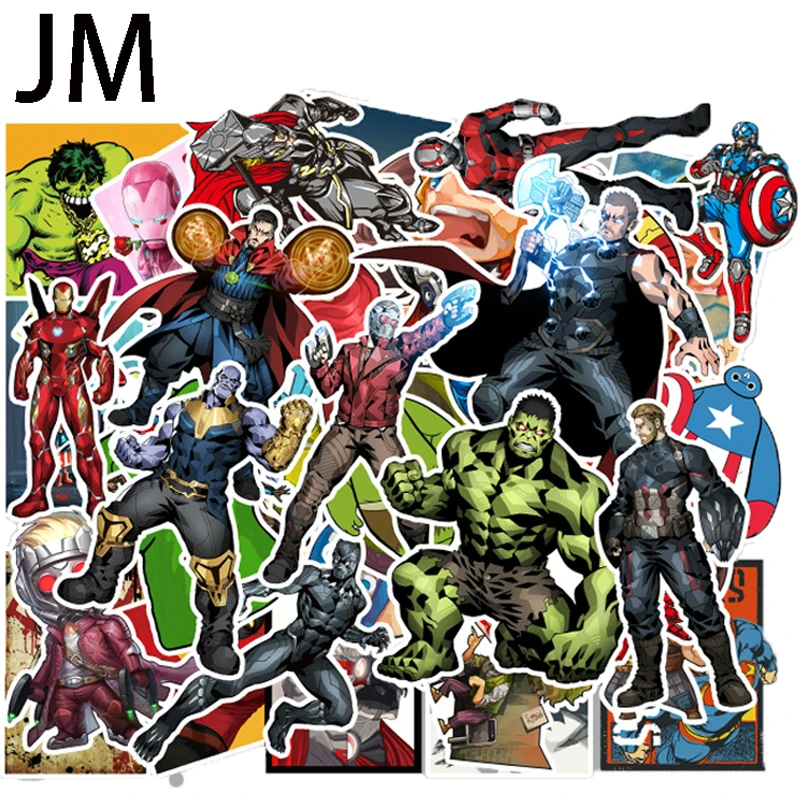 50 шт./партия наклейки для MARVEL Super Hero DC наклейки на ноутбуки холодильник автомобиля ноутбук скейтборд Бэтмен Супермен, Халк