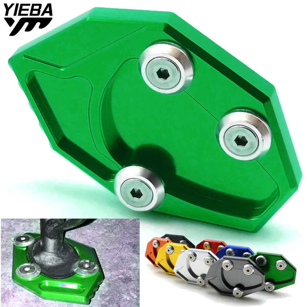 Подножка боковая подставка увеличенная пластина зеленая для kawasaki ninja650 er6n/er6f ninja250