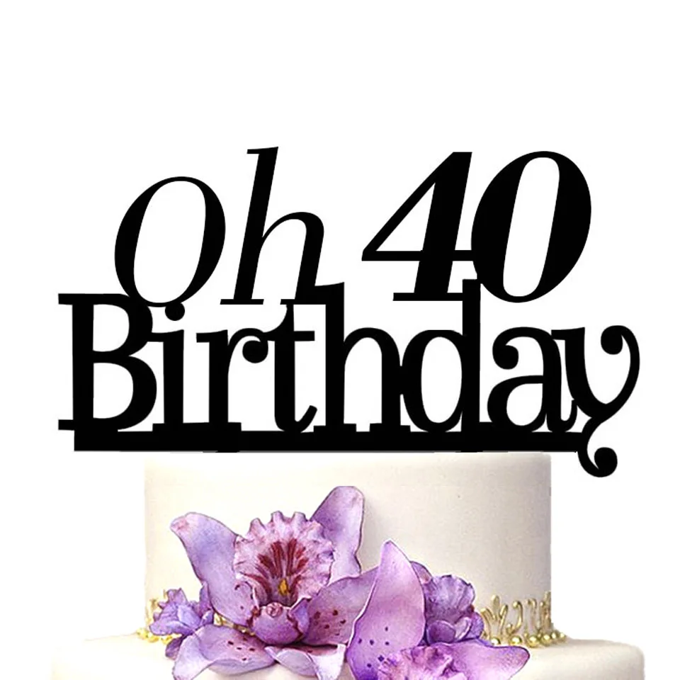Топпер для торта Tronzo Oh 30th 40th 50th день рождения черные акриловые топперы кексов