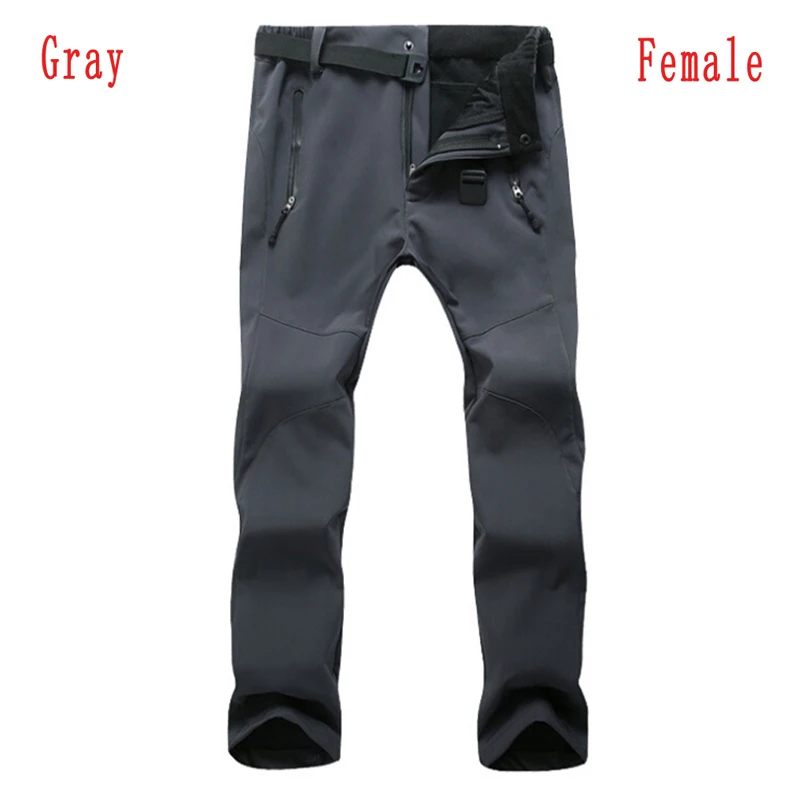 Women Grey Мужские и женские уличные спортивные флисовые Зимние флисовые походные брюки для кемпинга водонепроницаемые ветрозащитные тепловые мужские брюки - Цвет: Women Grey