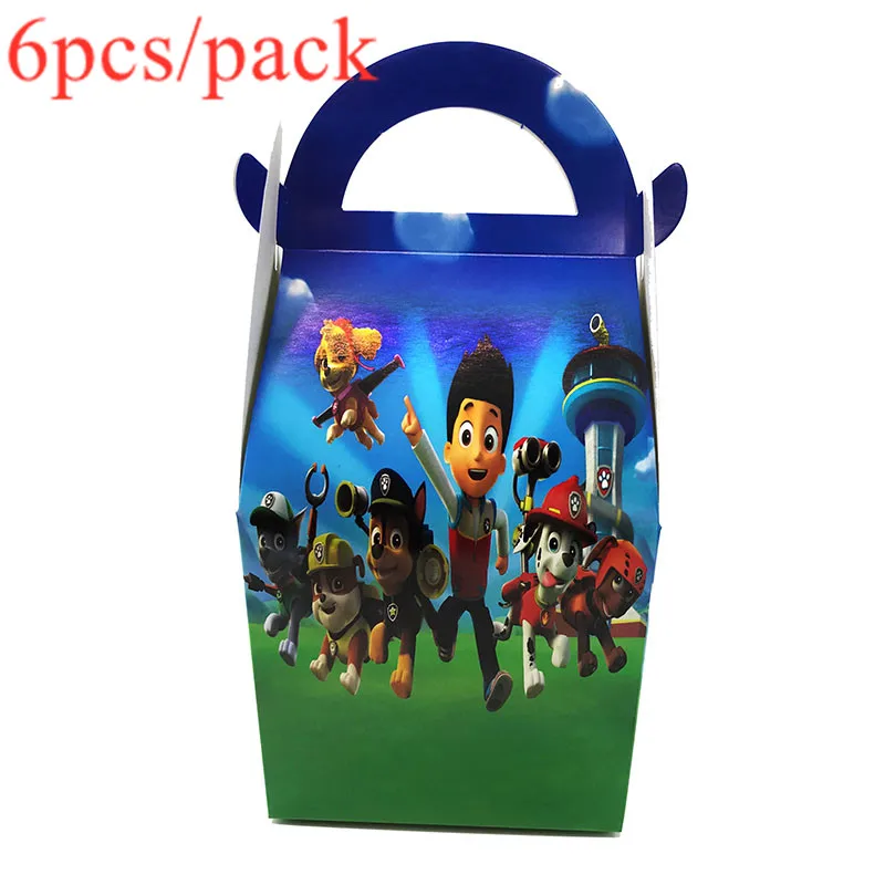 Paw Patrol 6 шт./упак. коробки конфет Мультяшные игрушки для дня рождения украшения детский душ мультяшный набор для вечеринки подарочные коробки коробка для сладостей - Цвет: Paw Patrol