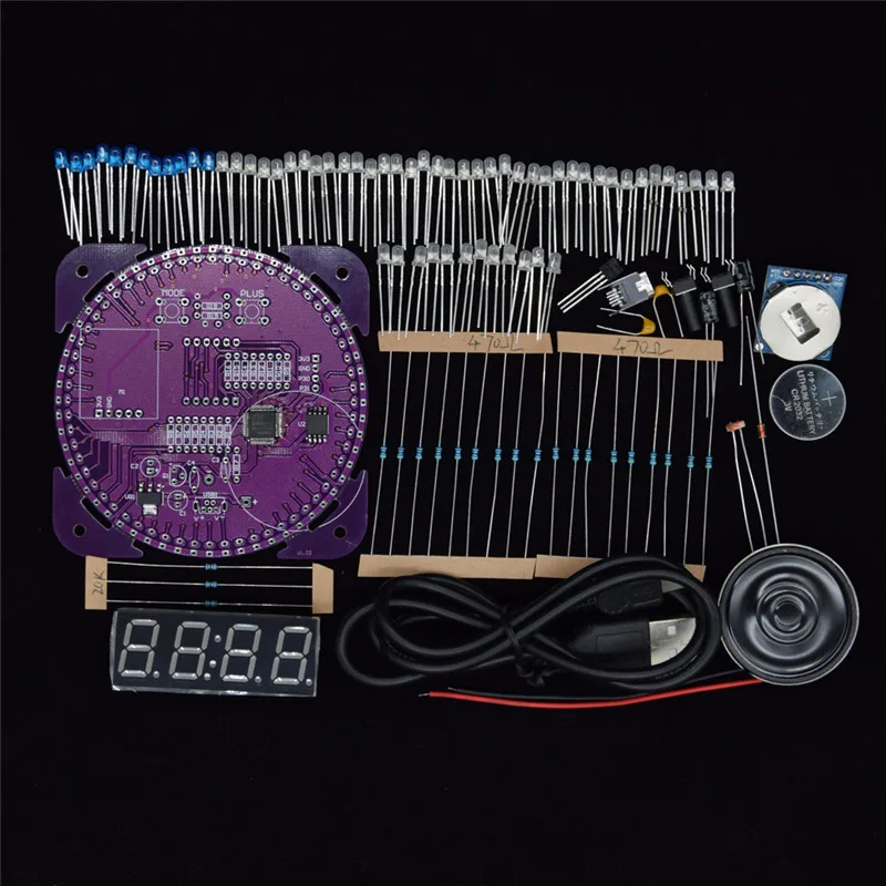 Четвертое поколение DIY EC1838A DS1302 светильник с управлением вращения светодиодный набор электронных часов вращающиеся электронные таймеры