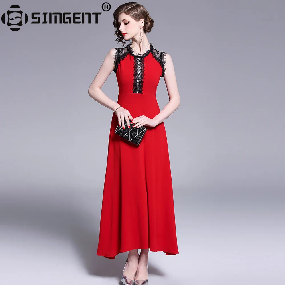 Simgent взлетно посадочной полосы женское летнее Повседневное платье без рукавов со