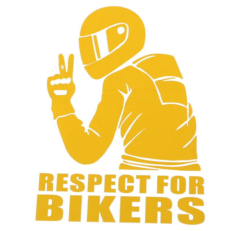 yellow Автомобильная наклейка s Respect для байкеров, наклейка на Авто Виниловая, смешная 3D наклейка s и Переводные картинки, украшение для автомобиля мотоцикла - Название цвета: yellow