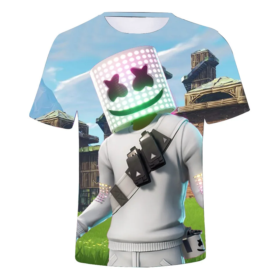 Горячие marshmello Костюмы для косплея 3D печати шею футболка Для женщин/мужская одежда Распродажа футболка с зефиркой Повседневное Kpop плюс Размеры - Цвет: 17