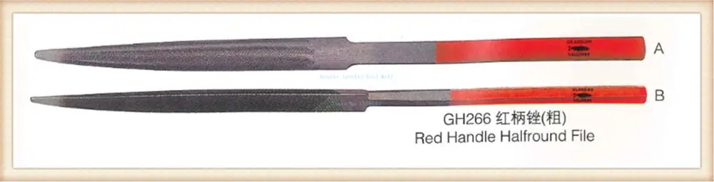 

2pcs red handle halfround file for necklace sterling silver jewelry shapping
