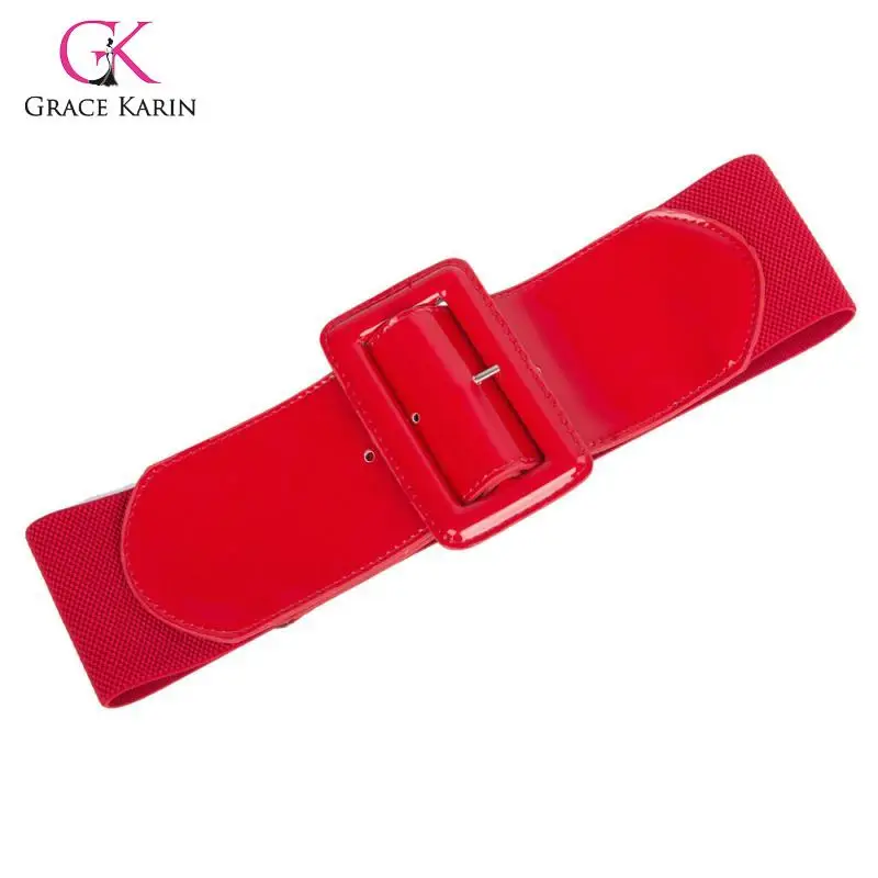 Женский Классический эластичный пояс с пряжкой широкий в стиле ретро подходит