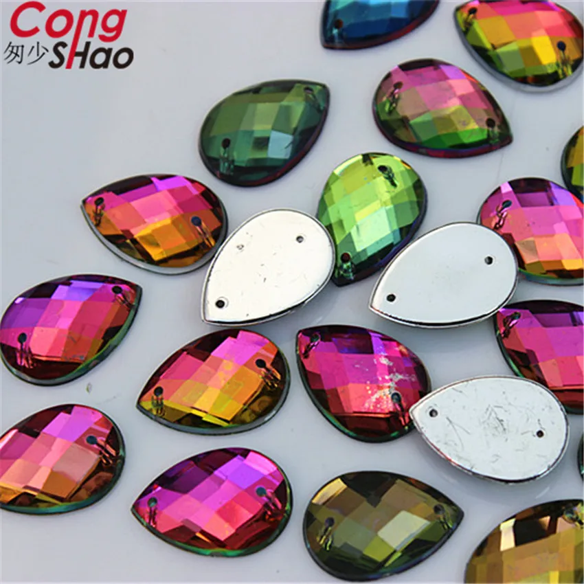 Камни и кристаллы цвета радуги Cong Shao 50/100 шт. акриловые стразы с плоским