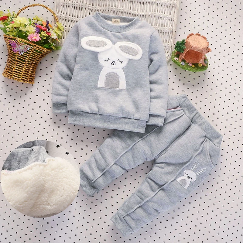 Комплект одежды для маленьких девочек BibiCola 2 шт. детский утепленный зимний костюм